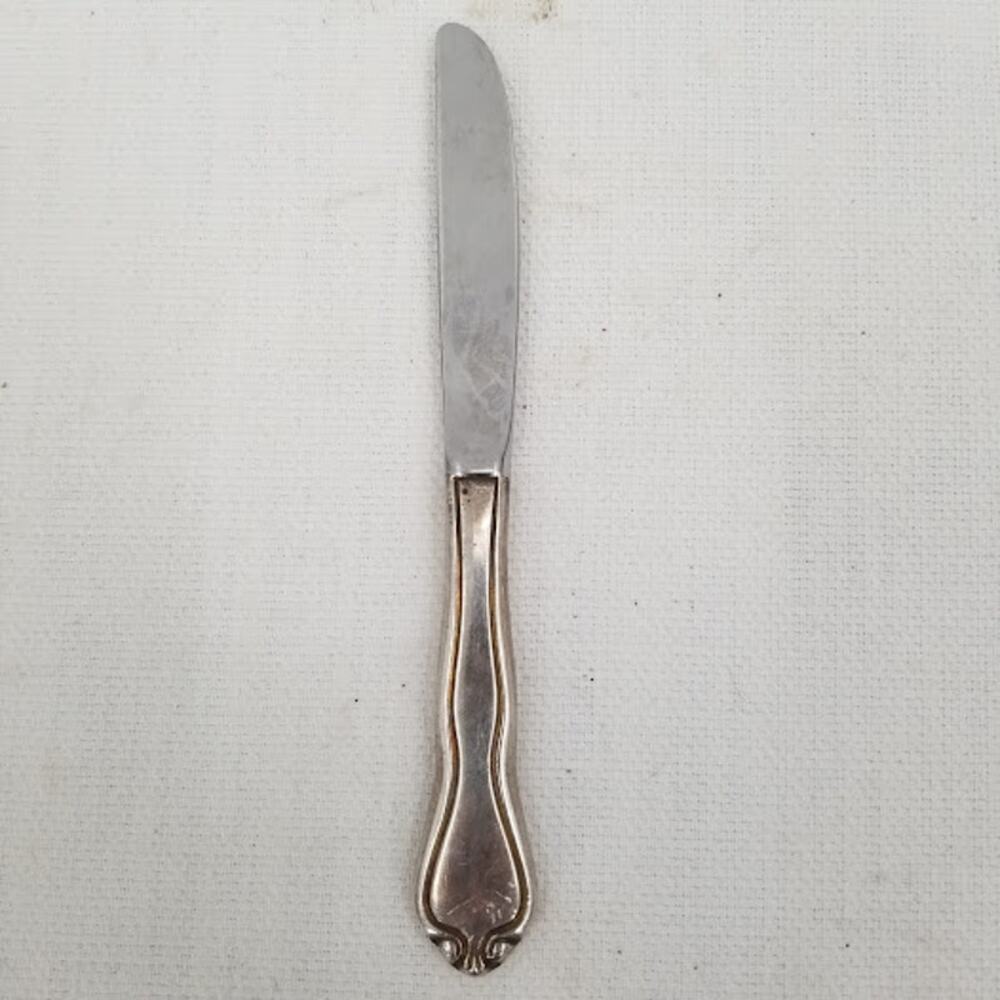 Vintage Lot of Two Knives Stainless and Silver Silverware Knife